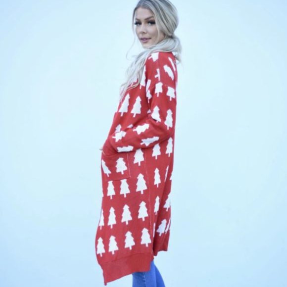 Red & White Christmas Cardigan - Picture 5 of 5